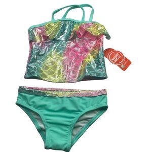 Wonder Nation Girl's Two Piece Swim Suit Turquoise 2T New With Tags